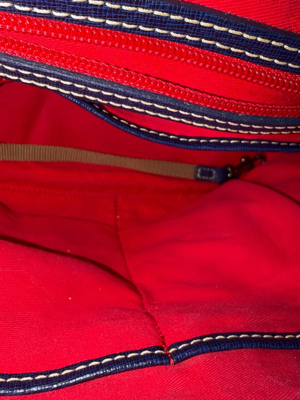 Dooney & Bourke Navy and Light Blue Chevron Satchel - Picture 6 of 10
